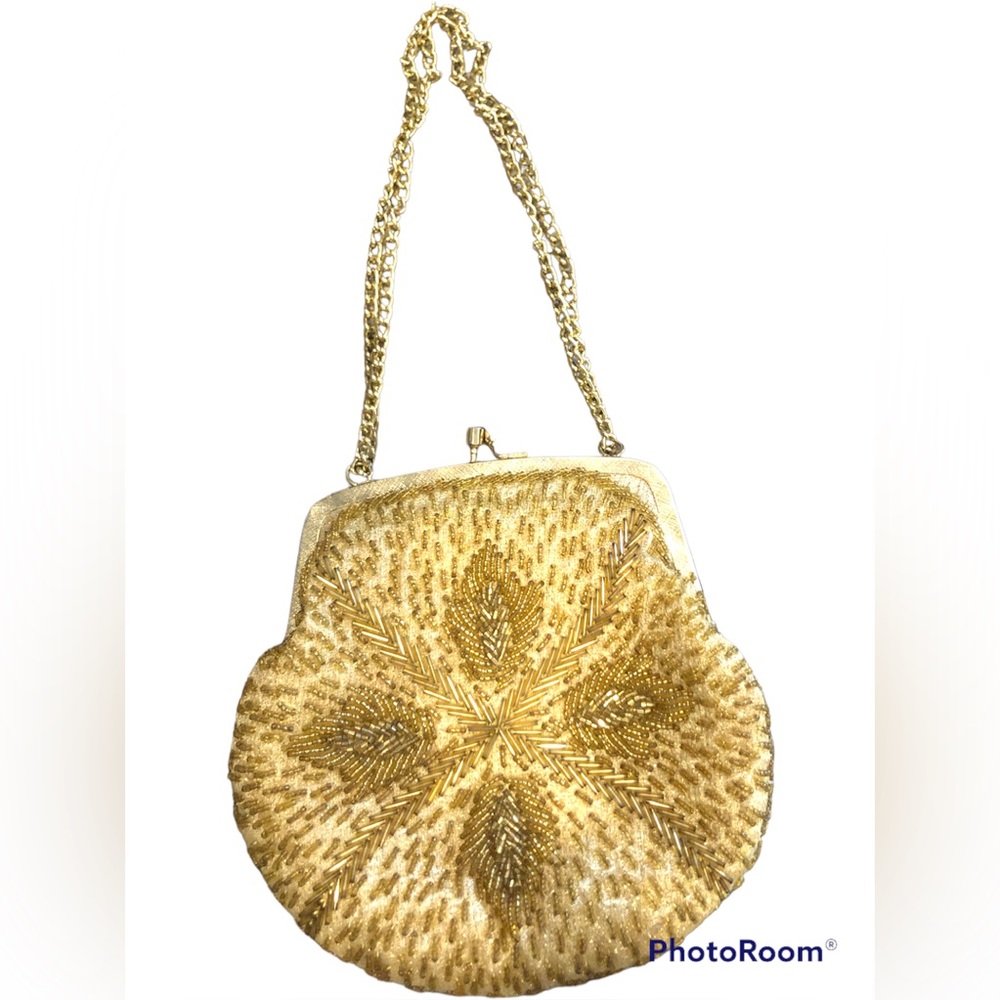 Vintage gold beaded purse